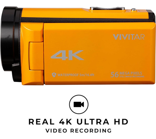 Cámara De Video 4k Vivitar Dvr48k Amarillo, 13mp, Zoom 18x