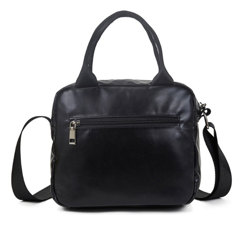 Cartera Trendy Negra De Eco Cuero Con Bolsillos Prácticos Tdy 22359 Negro Lisa Níquel Negro