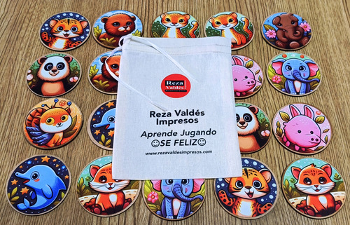 Juego De Memoria Niños Memorama Animales De Madera Kit