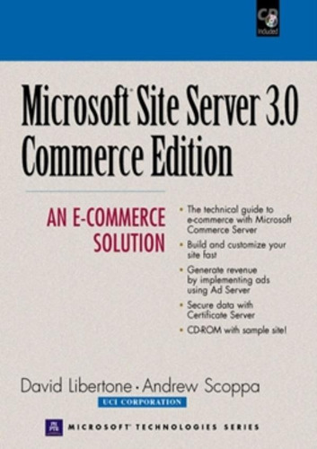 Microsoft Site Server 3.0 Commerce Edition - An E-commer An E- Commerce Solution, De Libertone, David. Editorial Pearson Tecnicos Importados, Tapa Mole En Inglês