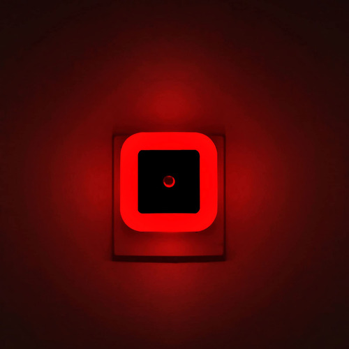 4 Luz Noche Roja Lampara Pared Led Enchufable Sensor