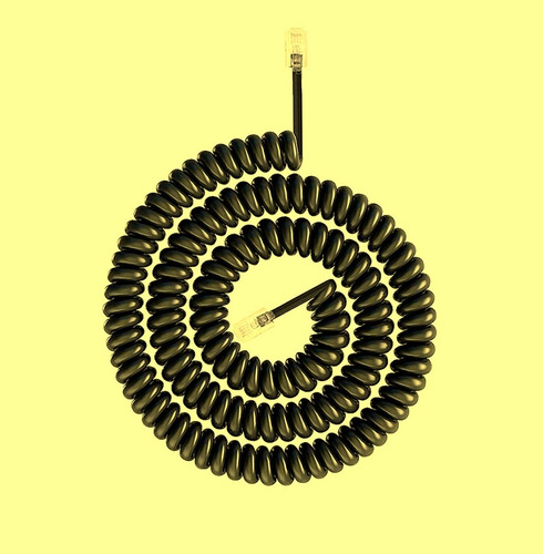 Cable Espiral De Teléfono 4 Hilos Hanset 2m Negro