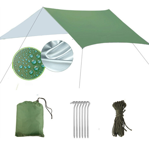 Tent Tarp Hammock Rain Fly Silver Coated Solar Protection