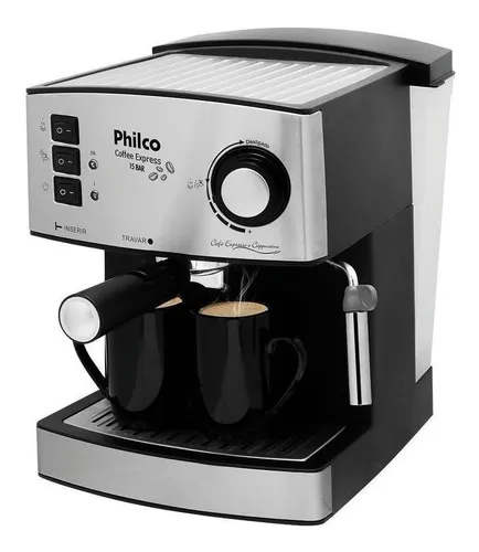 comprar Cafeteira Philco Coffee Express 15 Bar Filtro Permanente Cor Preto\u002FPrateado 127V