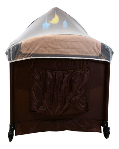Cuna Corral Para Bebé Starkids Galaxis Portátil Mecedora Color Beige Diseño De La Tela Liso