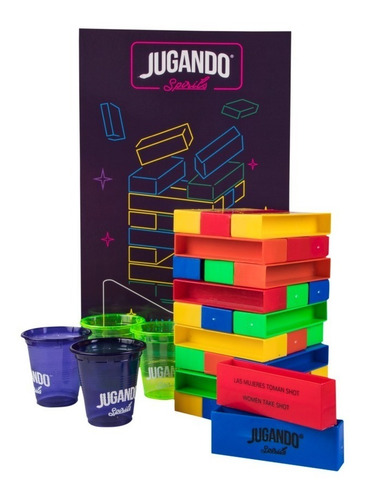 Kit Jugando Spirits Con Jenga Para Beber Y Botella Ron