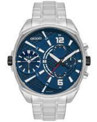 Relógio Orient Masculino Cronógrafo Mbsst004 D2sx Prata Aço Cor da correia Azul Cor do bisel Azul Cor do fundo Azul