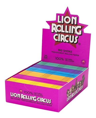 Caja Celulosa Transparente Lion Rolling King Size 110mm X25u