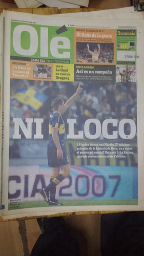 Diario Ole 3858 Boca Martin Palermo  Ni Loco 2007