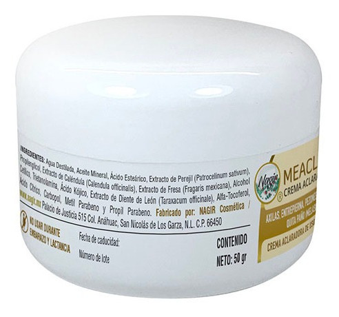 Crema Aclarante Axilas Paño Entrepierna Codos Cuello Manchas