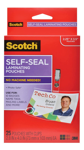 Scotch Bolsas De Laminación Automática, Protectores De Ident