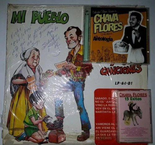 Paquete Chava Flores: Lp. Firmado, Cd Doble Y Casete X 1000