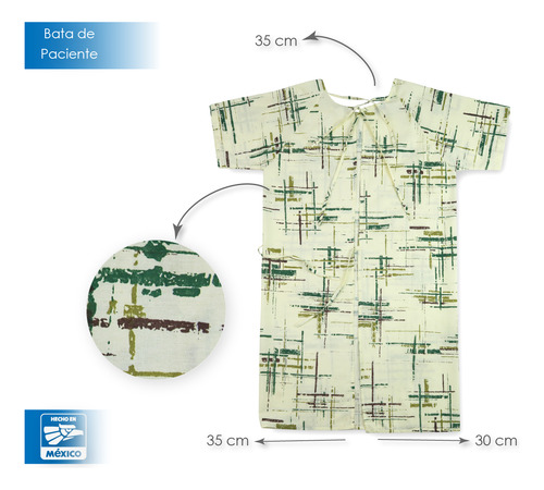 1 Bata Para Paciente Resistente Estampado Camuflaje Colores