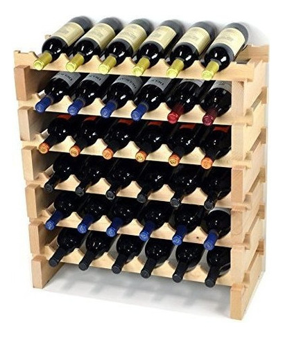 Wine Rack Wood 36 Botellas Modulares De Vino De Madera Dura