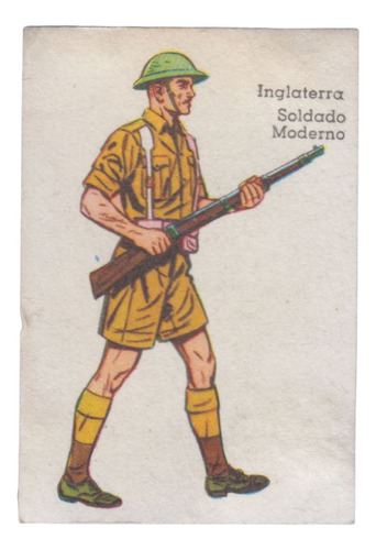 1969 Militaria Figurita Soldado De Infanteria Ingles Uruguay