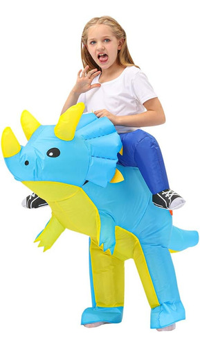 Disfraz Inflable Azul Triceratops Ride Dinosaur Air Blow-up 