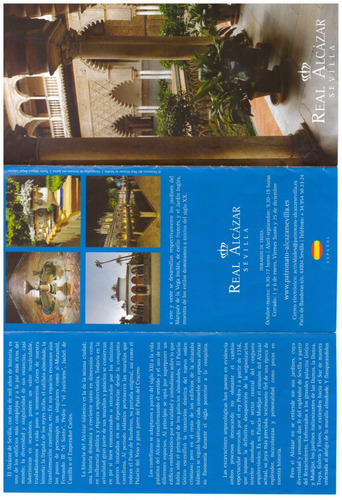 Triptico Folleto Original Real Alcazar De Sevilla - España