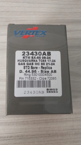 Kit Cilindro Ktm/huski/gas 65 Completo C/ Pistão E Anel Novo