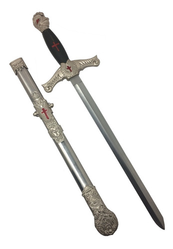 Espada Medieval  Cavaleiro Templário Maçonaria Com Bainha
