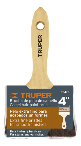 Brocha Pelo De Camello De 4 Con Mango De Madera, Truper