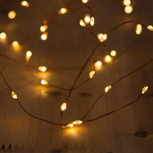 Cadena De Luces Solares Con 200 Led De Cobre Impermeable