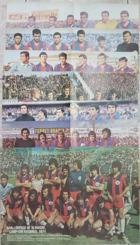 Imagen 2 de 5 de Poster San Lorenzo * Campeon Y Sub-campeon 1931 A 1974 *