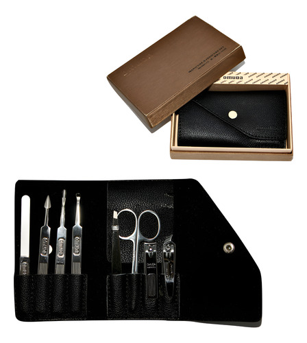 Set De Manicura Profesional En Estuche De Cuero 8 Pzas