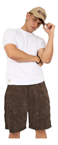 Bermuda Hombre Lisa Cara Cruz Jeans Corderoy Liviano Urbana