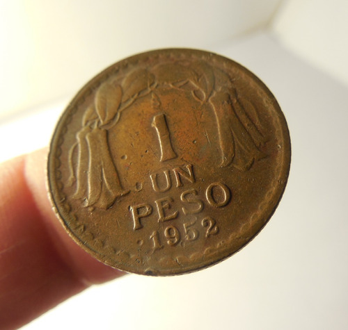Moneda 1 Peso Cobre, Chile 1952