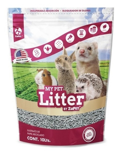 Sustrato Papel My Pet Litter Cuy, Erizo, Huron, Conejo 10lt