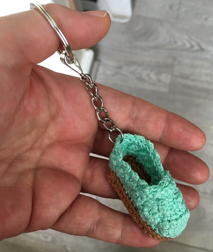 Llavero Tejido Zapato Verde