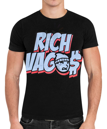 Playera Negra Rich Vagos Rap Para Caballero De Algodón 100% 