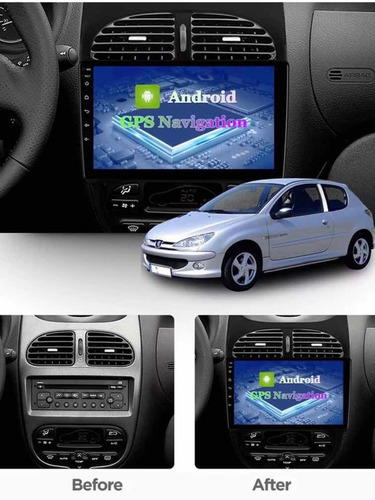 Navegación Pantalla Android 10 2+16 Peugeot 206