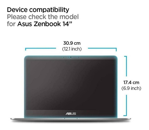 Imagen 3 de 6 de Vidrio Templado Spigen Para Asus Zenbook Flip 14 Pulgadas