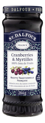 Geléia St. Dalfour France cranberry e mirtilo em frasco sem glúten 284 g
