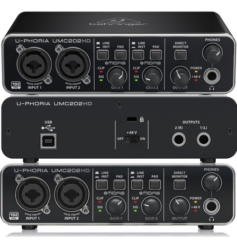 Interface De Áudio Behringer Umc202-hd U-phoria Original 