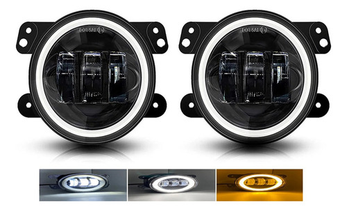 Par 4 Led Faros Niebla Universal Jeep Wrangler Luz Drl