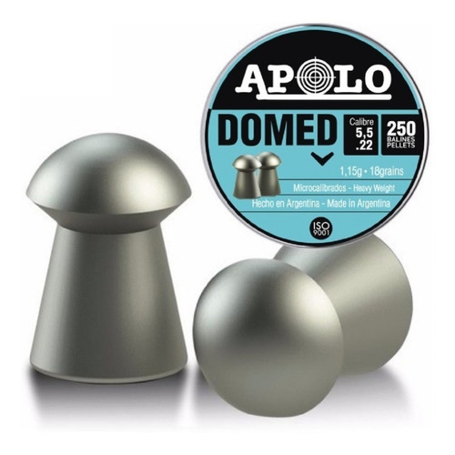 Balines Apolo Domed Calibre 5,5 18gr Lata X250.