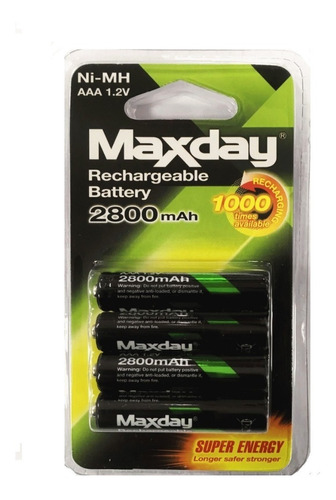 Pilas Recargable A.a.a Pack X4 2800 Mah