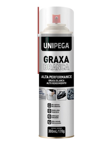 Graxa Branca Em Spray Alta Performance 300ml Unipega