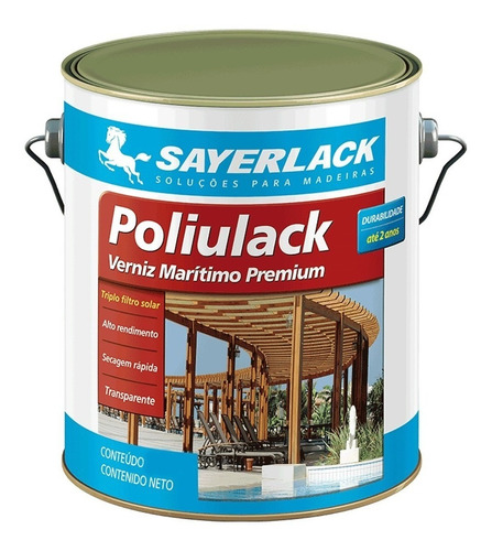 Verniz Poliulack Sayerlack Maritim So230100 Acetina - 18lts Acabamento Acetinado Cor Transparente