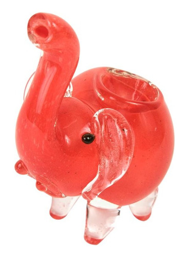 Pipa De Vidrio Animal Peq - Elefante Rojo / Growlandchile