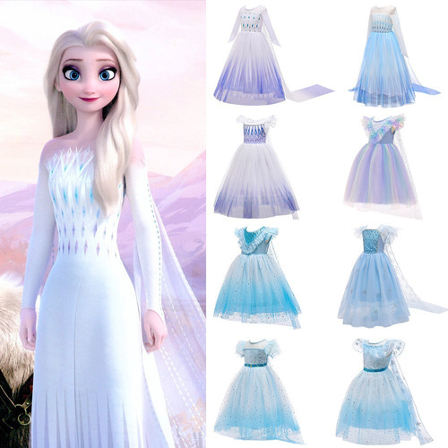 Vestido De Fiesta O Cumpleaños, Diseño Elsa De Frozen 2