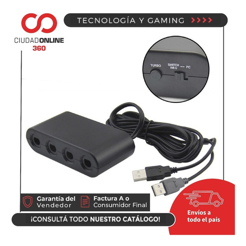 Conecte 4 Joysticks Gamecube A La Consola Nintendo Switch / Wii U Y Pc