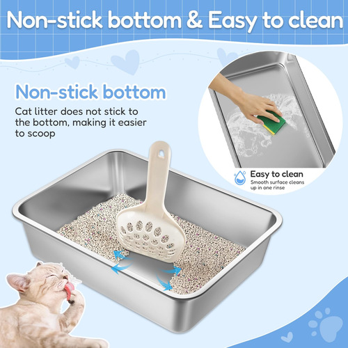 Caja De Arena Para Gatos Lihong De Acero Inoxidable, Grande,