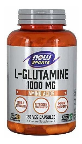 Now Foods L-glutamina 1000 Milligram, 120 Cápsulas.