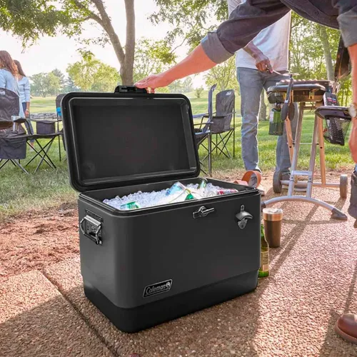Caixa Térmica Aço Inox Reunion 51l Preto 85 Latas - Coleman