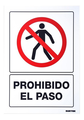 Señal Prohibido El Paso De 25x36 Surtek Ses41 29915187