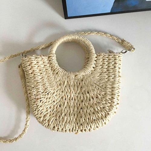 Bolsos Hechos A Mano, Bolsa De Playa Envuelta En Paja En For