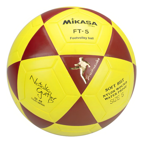 Bola De Futebol Mikasa Ft-5 Nº 5 Unidade X 1 Unidades Cor Amarelo E Vermelho Amarelo/vermelho